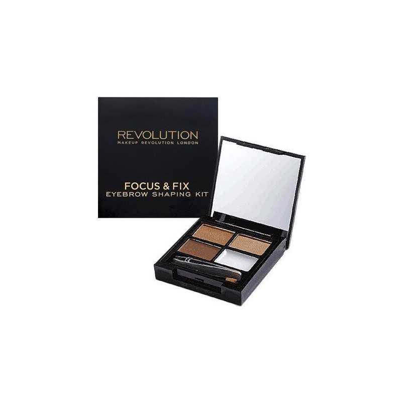 Makeup Revolution Focus & Fix Brow Kit Medium Dark, poręczny zestaw do brwi 5,8g Makeup Revolution Focus & Fix Brow Kit Medium Dark, poręczny zestaw do brwi 5,8g